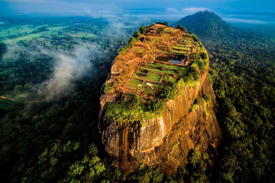 Aerial view of Sigiriya Rock Fortress
